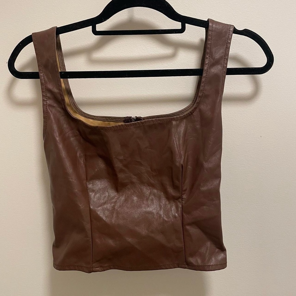 Brown Leather Top
